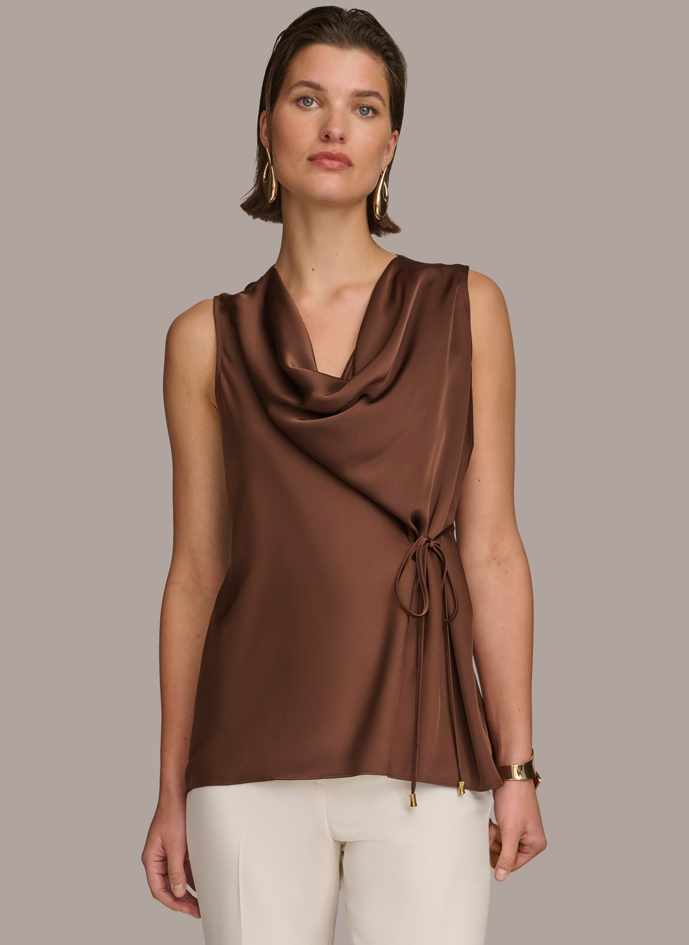 (image for) OUTSTANDING DRAPE NECK WITH SIDE TIE TOP